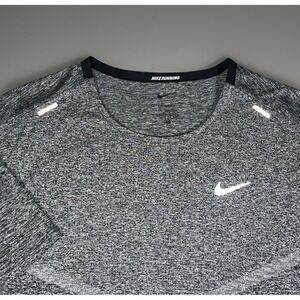 Nike Running Shirt Mens 2XL Gray DRI-FIT Short Sleeve Active Reflective Top NWOT